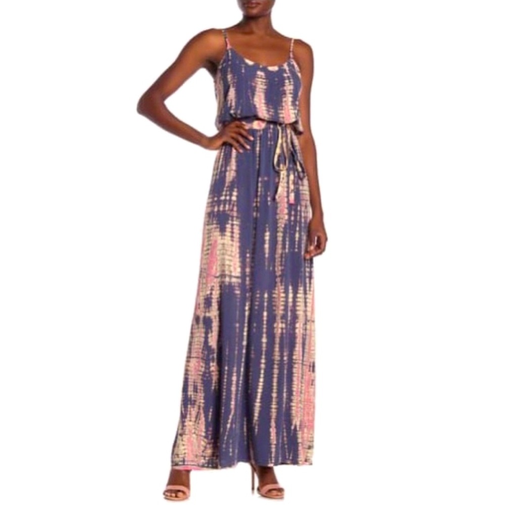 Michael Stars Jemma Tie Dye Maxi Dress In Oxide